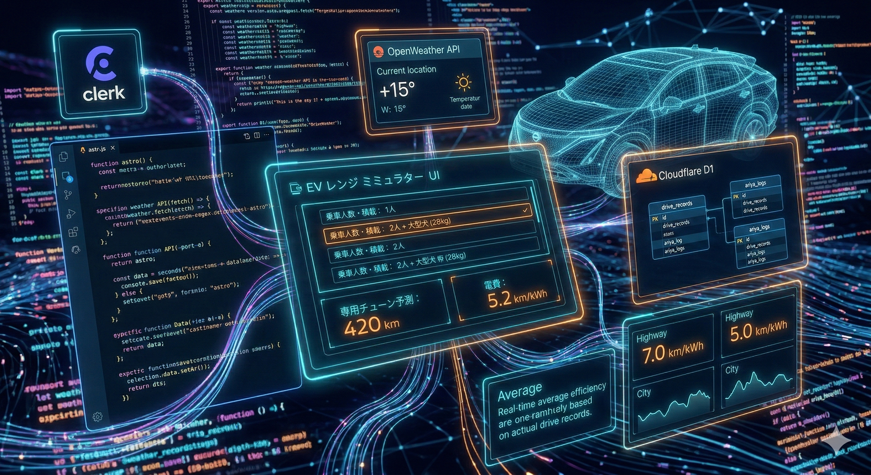 【連載50】【B面】Astro×D1で作る！サイバーなEVコックピットとフルスタック開発