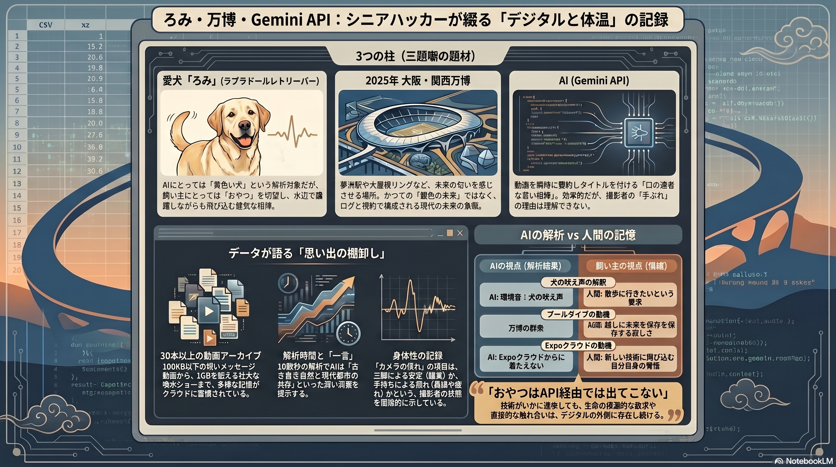 【閑話082】1.4GBの無意識と電脳三題噺：「ろみと万博と、Gemini APIの夜」