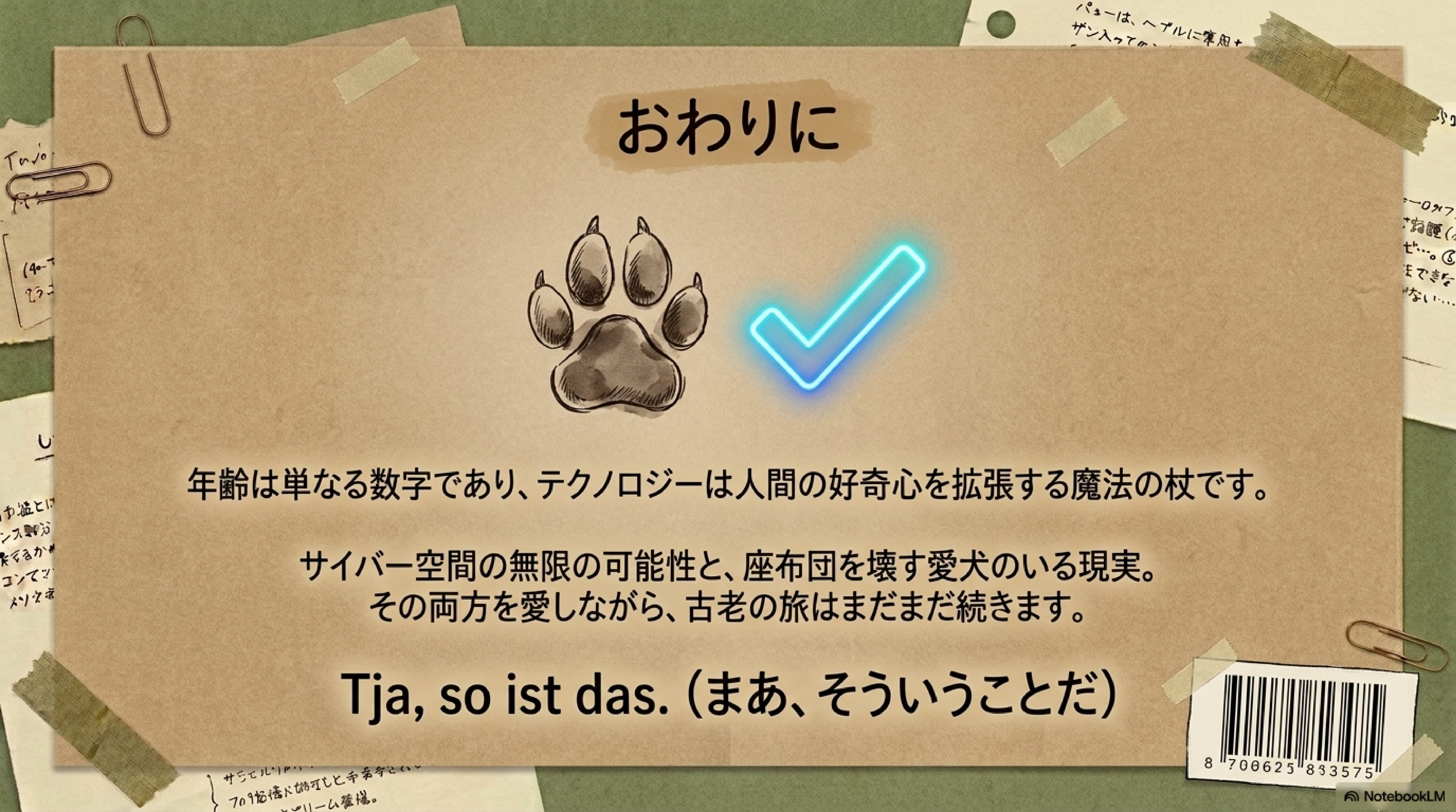 第15コマ：おわりに Tja, so ist das.